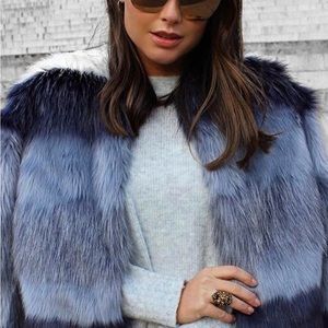 Zara Ombre Faux Fur Jacket-NWOT